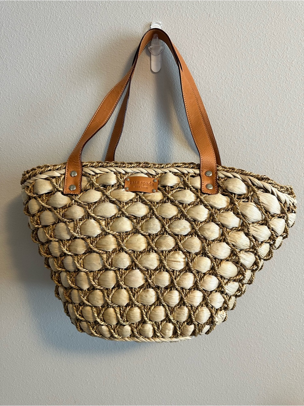 NWT Kate Spade Sunnyridge Beach Tote WKRU0798 Natural Woven NWT Rare Straw Bag